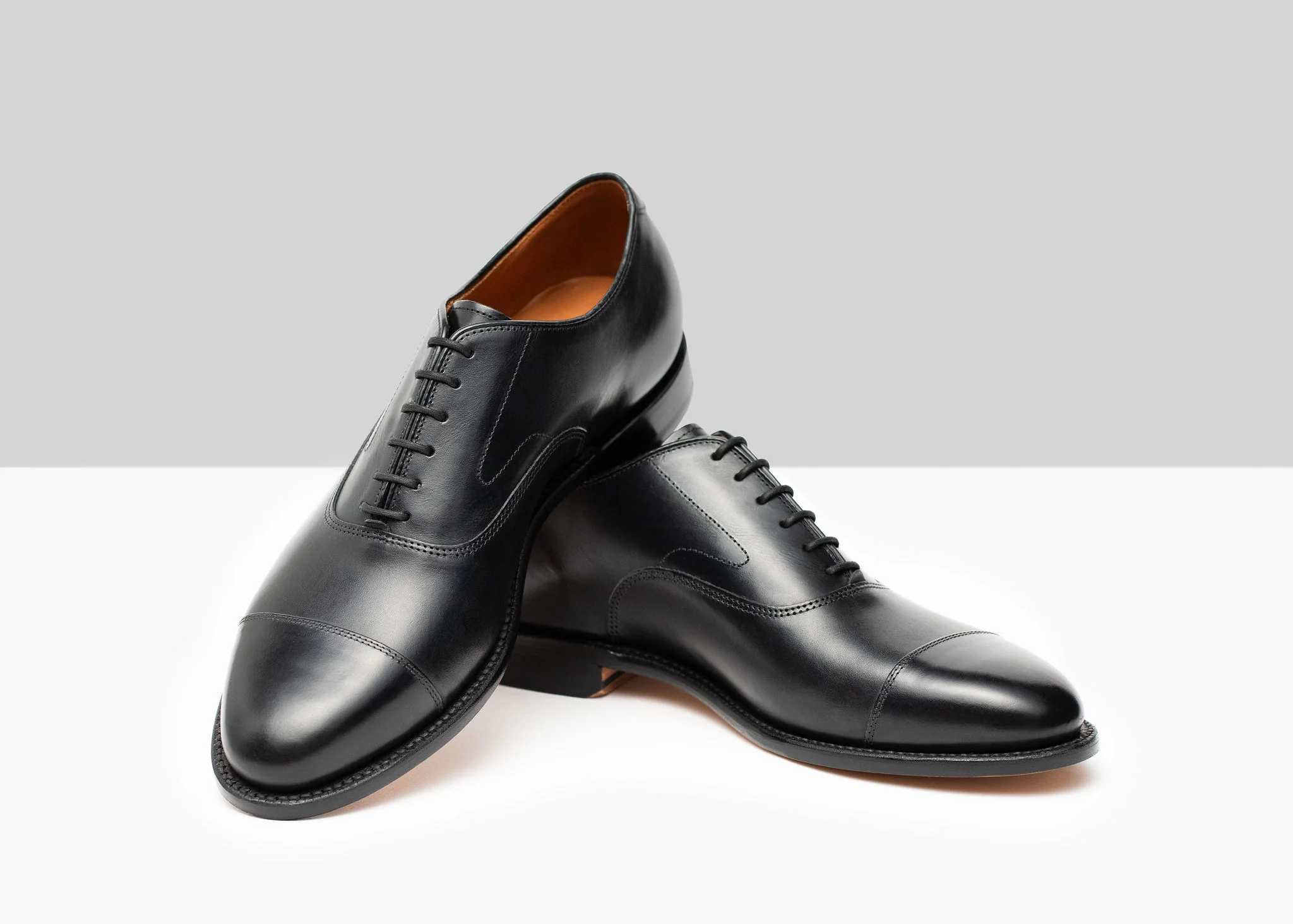 Cap Toe Oxford - Black Calf - Image 3