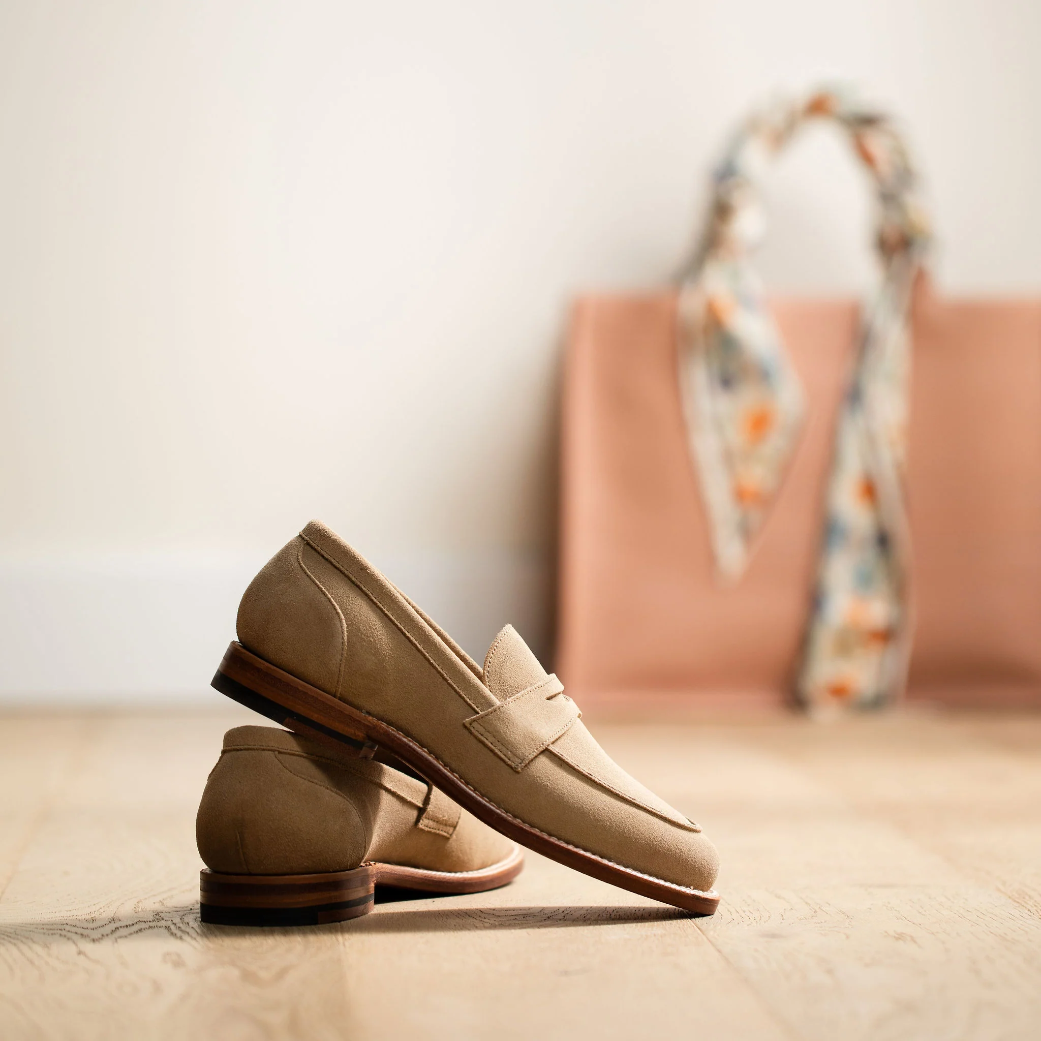 Clara Penny Loafer Tan Suede - Image 7