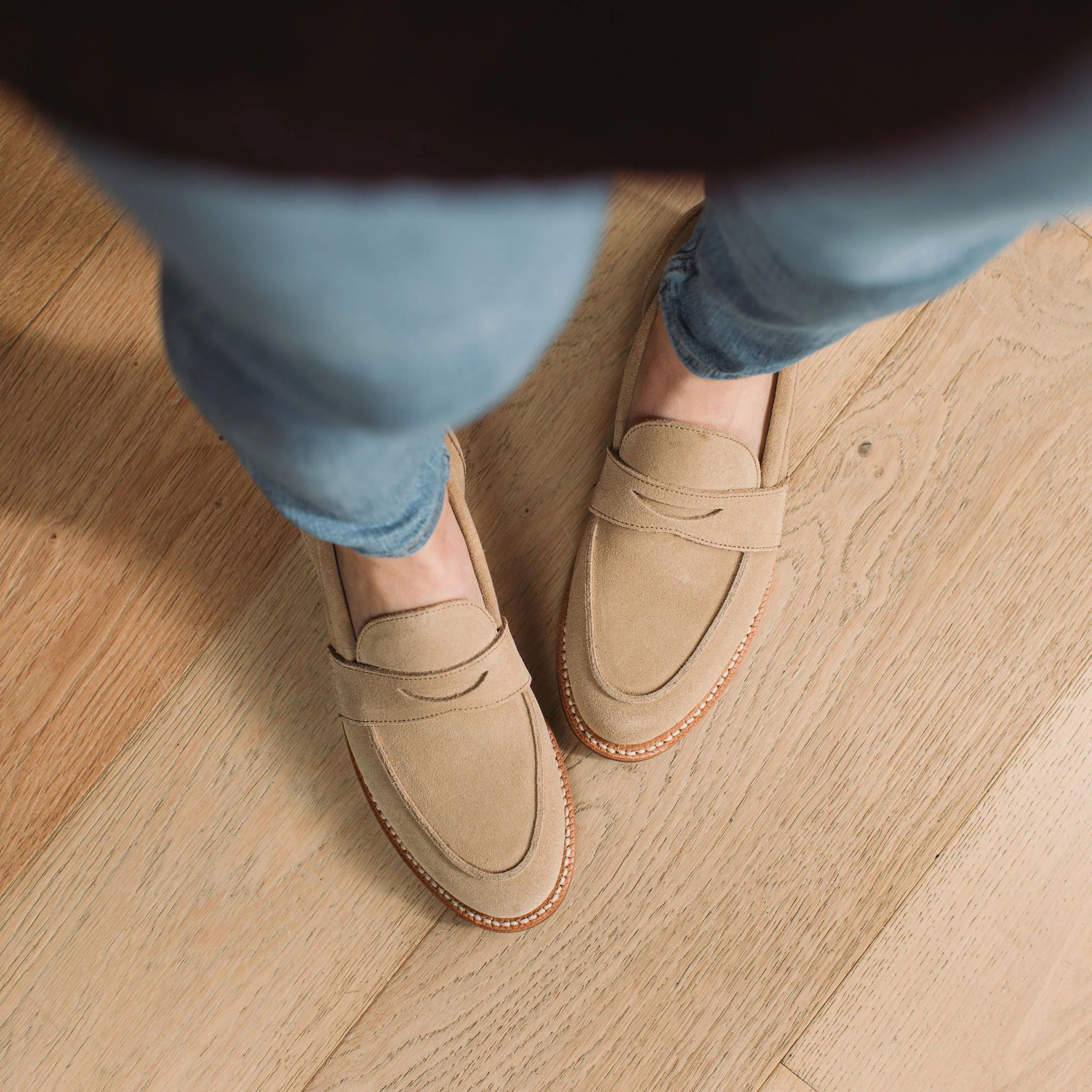Clara Penny Loafer Tan Suede - Image 9