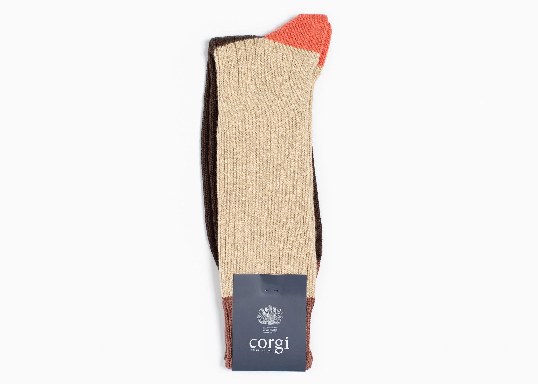 Corgi x Grant Stone Heavyweight Cotton Sock – Brown