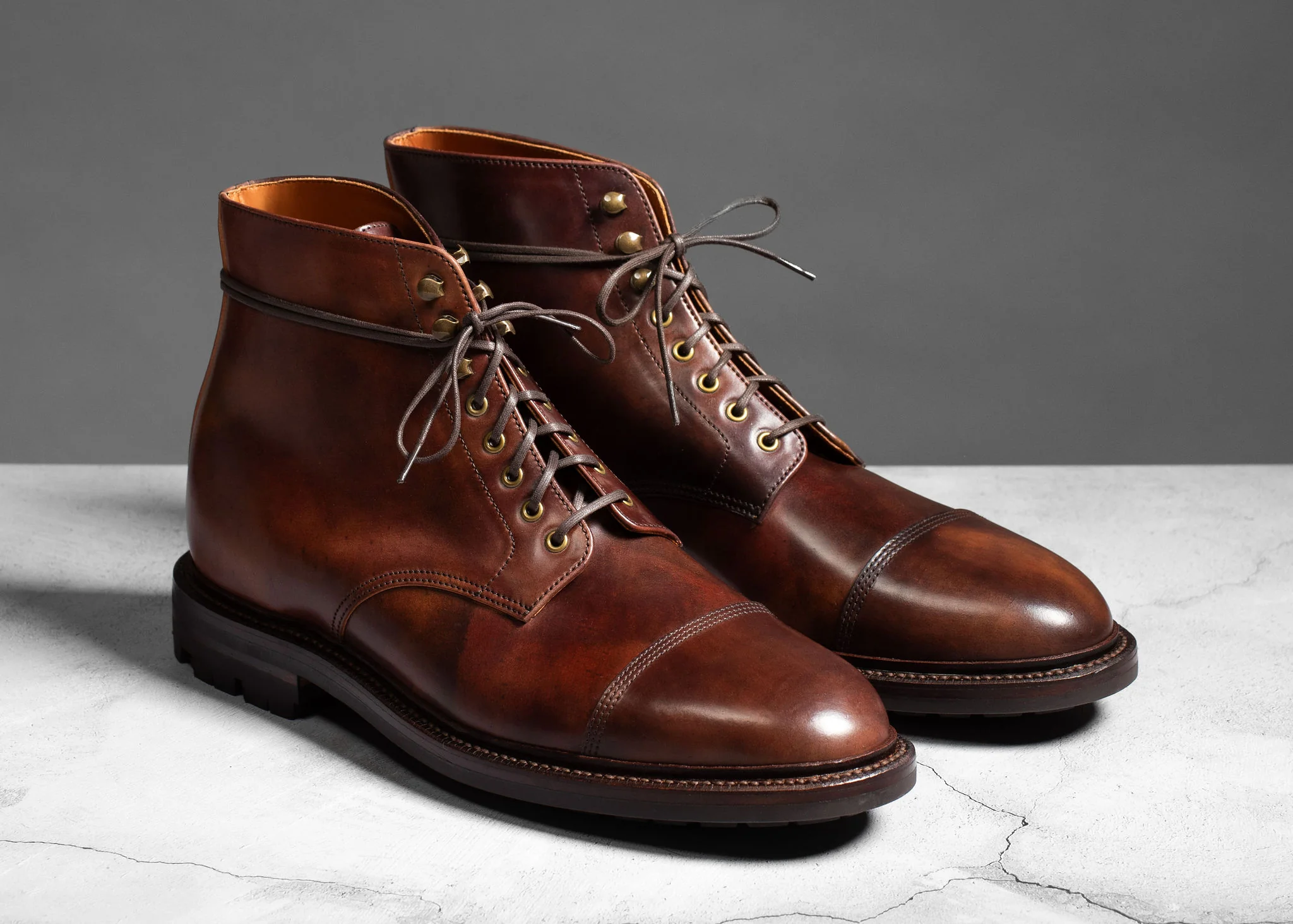 Cap Toe Boot Marbled Color #8 Shell Cordovan - Image 2