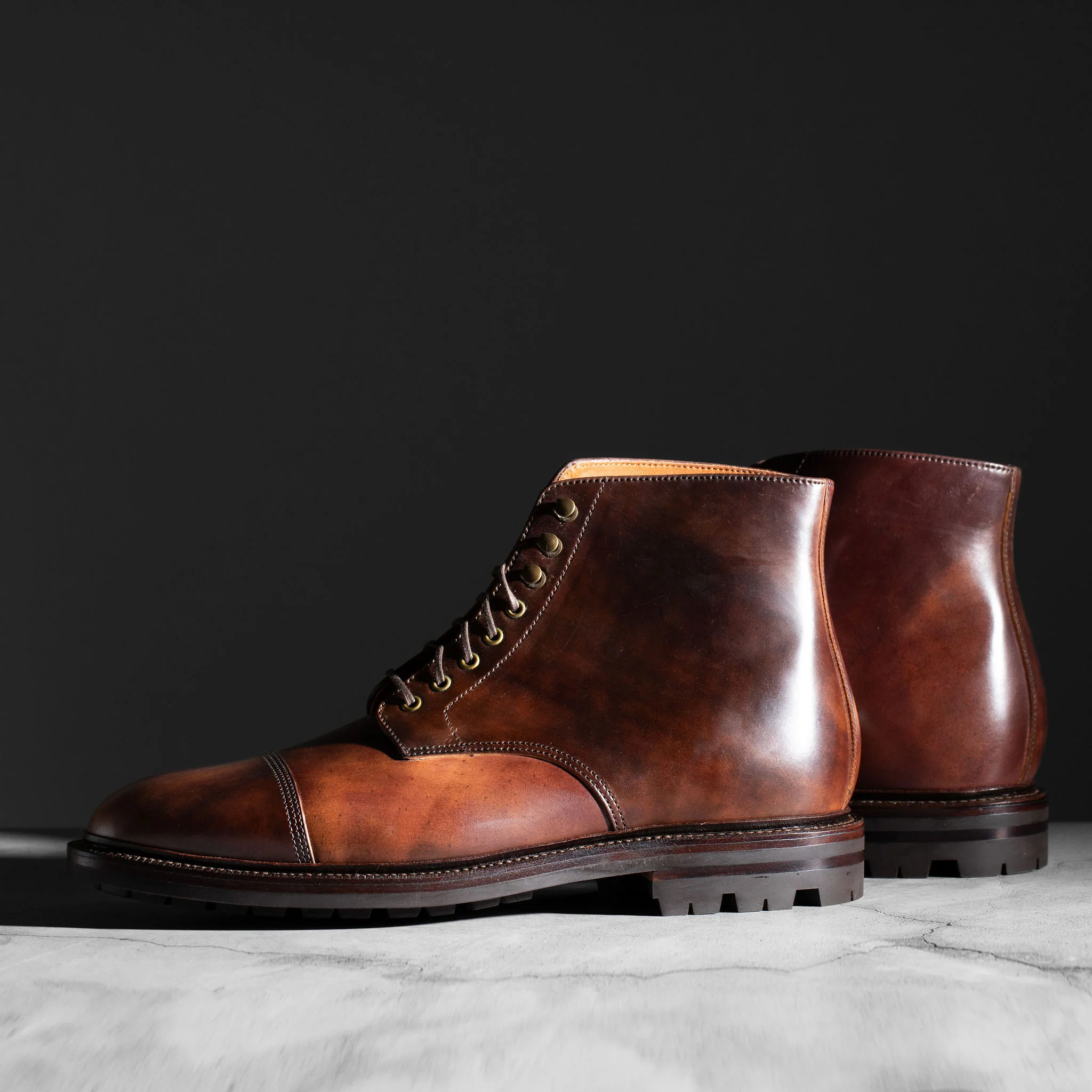 Cap Toe Boot Marbled Color #8 Shell Cordovan - Image 4