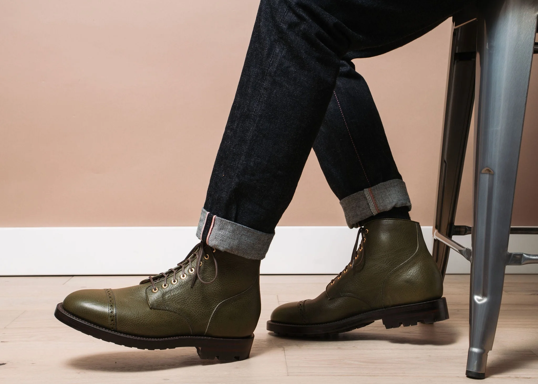 Garrison Boot Olive Minerva Box - Image 7