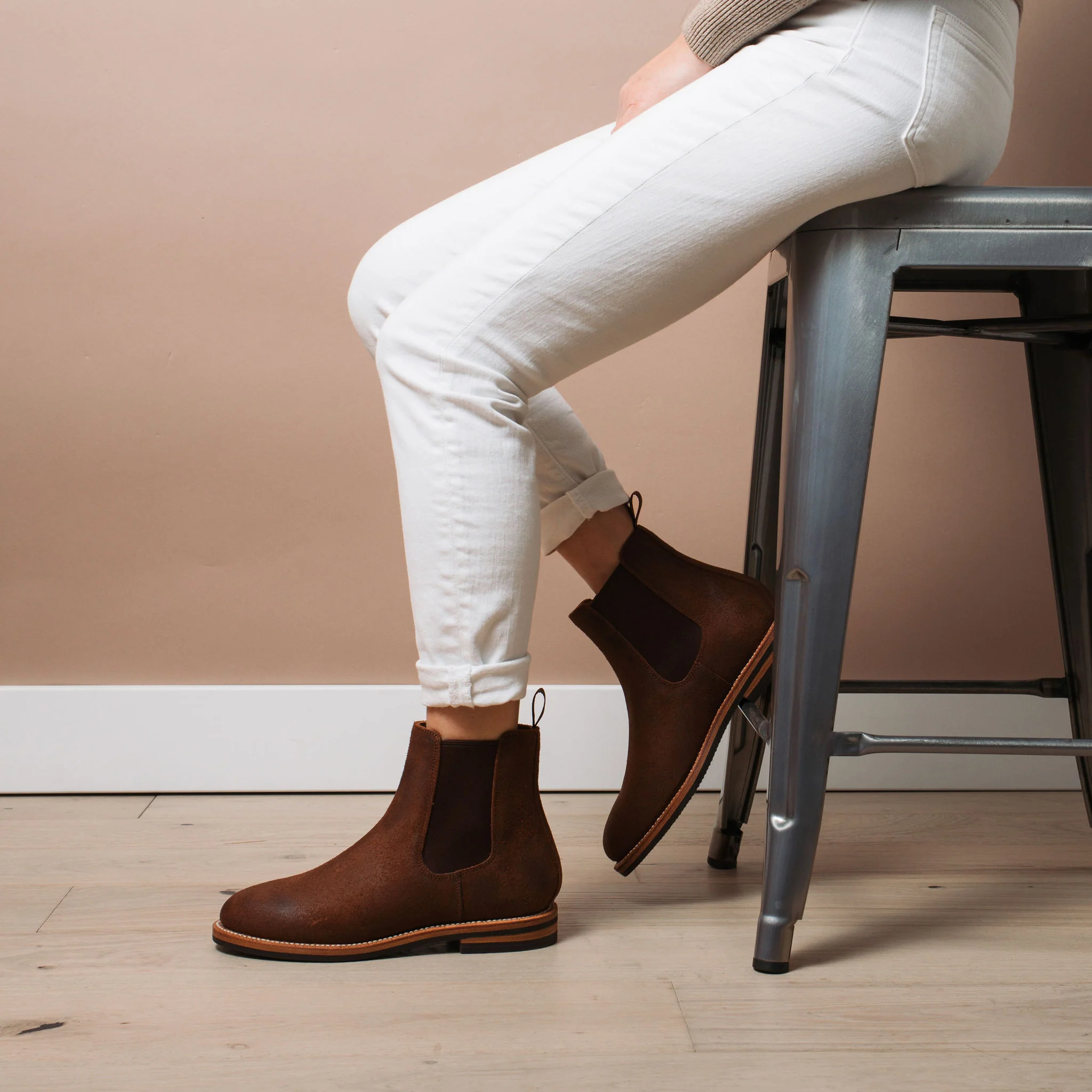 Josephine Chelsea Boot Dark Oak Roughout - Image 6