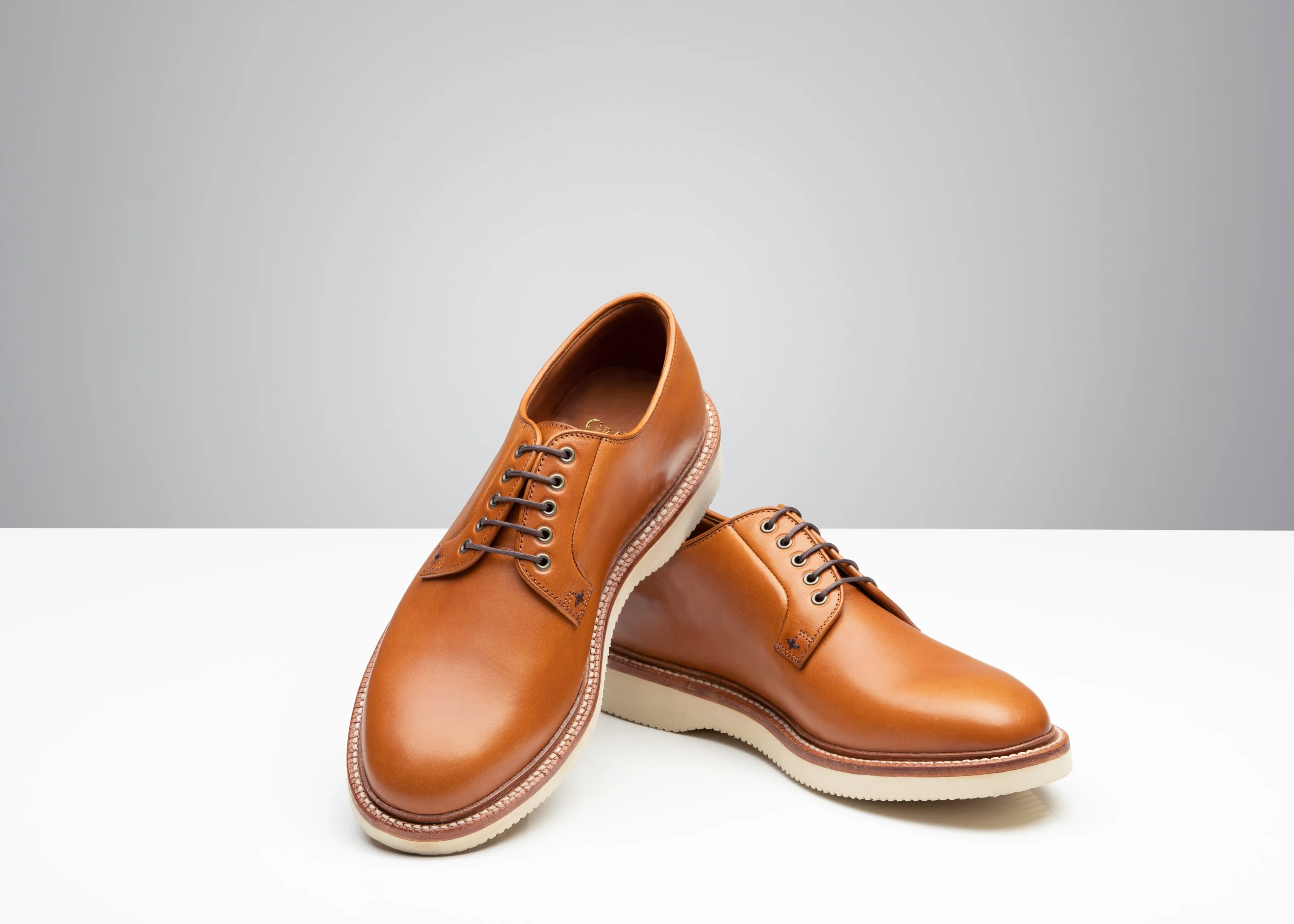 Plain Toe Saddle Tan Veg / Cavity Wedge Sole - Image 4